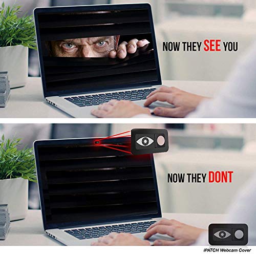 (Black) Premium Aluminum Laptop Webcam Cover Slide for your Privacy - Macbook Pro- iPad - Laptop - Tablet - HP - Phone - 0.07 inch Thin Surface - Long Lasting 3M Sticker - Lens Protector