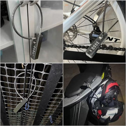 Outdoor Fence Gate Lock Locker - Bike, Cable Chain, Combination Locks - color: Gray