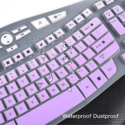 CaseBuy Keyboard Cover for Logitech K350, MK550, MK570 Wireless Wave Keyboards - Ultra Thin Protector, Ombre Purple - color: Ombre Purple