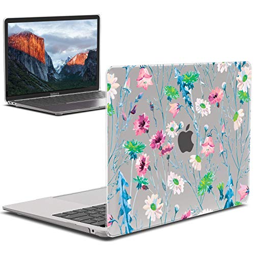 IBENZER Compatible with 2022 2021 2020 MacBook Air 13 inch case M1 A2337 A2179 A1932, Plastic Hard Shell Case for Mac Air 13 Retina Display with Touch ID, Daisy, MAD-T13BFL - color: Daisy