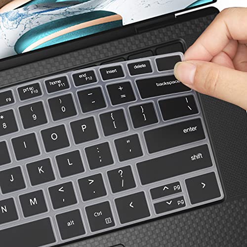 Keyboard Cover for 2025-2022 Dell XPS 15 9500 9510 9520 9530 15.6 Inch & XPS 17 9720 9700 9710 9730 17 Inch & DELL Precision 5770 5570 5760 5560 15.6" 17.3" US Layout (NOT FIT XPS 13 14 16 inch) - color: Black