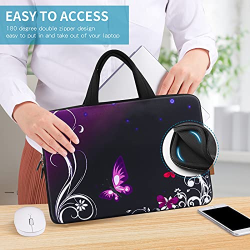 iColor 11 11.6 12 12.1 12.5 inch Laptop Carrying Bag Chromebook Case Notebook Ultrabook Bag Tablet Cover Neoprene Sleeve for MacBook Air Purple Butterfly - color: Purple Butterfly
