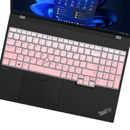 Keyboard Cover for Lenovo ThinkPad E16 L16 P16 P16v (Gen 2/Gen 1) / T16 P16s (Gen 3/Gen 2/Gen 1) 16 inch, Thinkpad L15 Gen 4/3 15.6 inch (Not Fit Thinkpad Z16,L15 Gen 2/1)-OmbrePink - color: OPink