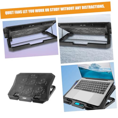 Laptop Cooling Pad with 6 Silent Fans Adjustable Speed Blue LED Cooling Stand for 15.6-inch Laptops for Gaming and Office Use
