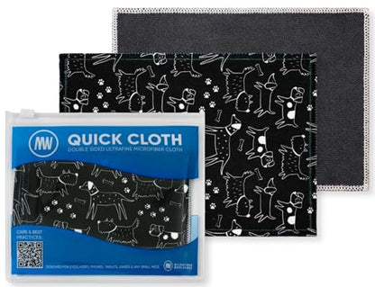 Microfiber Wholesale Quick Cloth Glasses Cleaning Cloths 5x7 Dogs 2-Pack | with Case | Double-Sided Lens Cleaner for Eyeglasses, Camera, Screens & Glass | Reusable Microfiber Glass Polishing Cloths - color: Dogs, size: 5"x7"