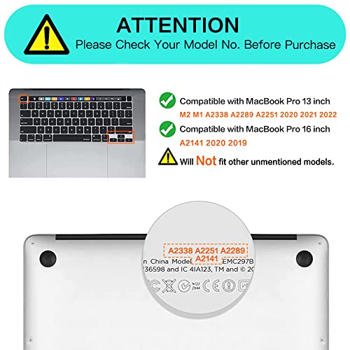 MOSISO Keyboard Cover Compatible with MacBook Pro 13 inch M2 M1 | 2023-2020 A2338 A2289 A2251&Compatible with MacBook Pro 16 2020 2019 A2141 Touch ID, Protective Silicone Skin, Baby Blue - color: Baby Blue