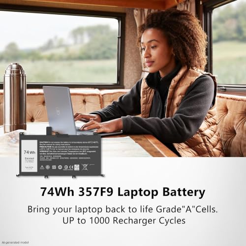 74WH 357F9 Laptop Battery Replacement for Dell Inspiron 15 7000 7557 7559 7566 7567 15 5000 Gaming 5576 5577 INS15PD Series P65F P65F001 00GFJ6 P57F P57F003 0GFJ6 71JF4 071FJ4 0357F9 357F9 - style: 357F9