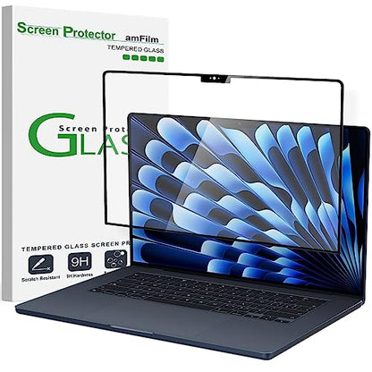 amFilm Screen Protector for MacBook Air 15'' M4/M3/M2 Chip Tempered Glass | Scratch Protection, Easy to Instllation & Bubble Free, HD Clear, Ultra Thin (Regular 15 inch) - size: Regular 15.3 inch