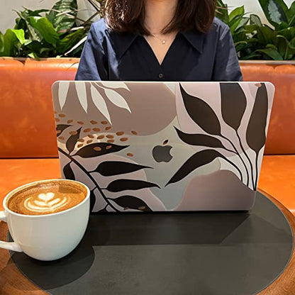 Teryeefi Compatible with 2020 MacBook Air 13 inch Case 2021 2019 Model M1 A2337 A2179 A1932, Clear Hard Shell Case & Keyboard Cover & Screen Protector for Mac Air 13 with Touch ID, Tropical Leaves - color: Tropical Leaves