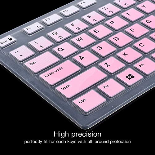 Keyboard Cover for Dell KB216 Wired Keyboard & Dell KM636 Wireless/Dell Optiplex 5250 3050 3240 5460 7450 7050/Dell Inspiron AIO 3475/3670/3477 All-in one Desktop Keyboard Protective Skin, Ombre Pink - color: Ombre Pink