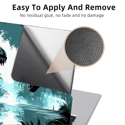 Aesthetic Laptop Skin Cover,12-15.6 Inch Universal Vinyl Sticker Decal,Waterproof Scratch-Resistant Notebook Wrap,Removable Residue-Free Protector,Dinosaur Jungle River - color: Dinosaur Jungle River