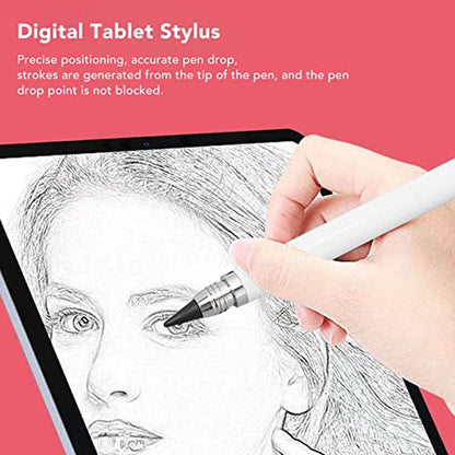 3 in 1 Stylus Pen, Universal Capacitive Stylus with 3 Replaceable Tips, No Battery Needed Touch Screen Pen fo Tablet, Phone, Drawing & Writing (White)
