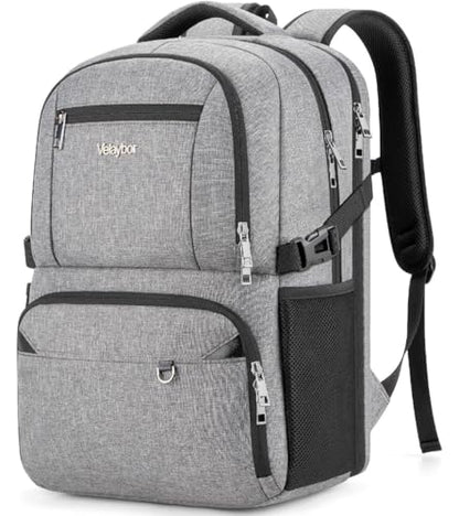 Insulated Lunch Backpack Fit 17" Laptop with Cooler Compartment | 2 In 1 Work Backpack with Lunch Box, Lunch Compartment, Water-Resistant, Lightweight, College Couputer Bag, Men & Women - color: Gray