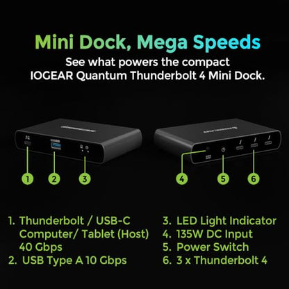 IOGEAR Quantum Thunderbolt 4 MINI Dock - style: Thundebolt 4