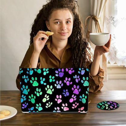 Laptop Skin Sticker Decal 15.6 Inch,12 13 13.3 14 15 15.6 in Laptop Netbook Skins for Notebook,Art Decal Removable Waterproof Scratch Resistant,Universal Vinyl Cover,Colorful Glitter Paw - color: Colorful Glitter Paw