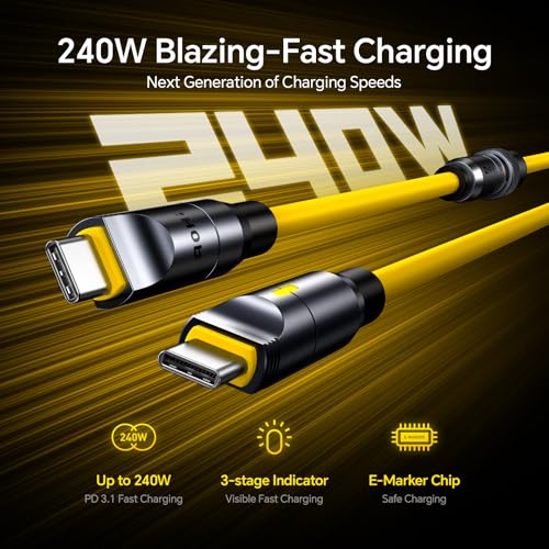 AOHI 240W 8 in 1 USB 4 Cable Set, The Future 240W PD3.1 USB C Fast Charging Cable Supports 40Gbps Data Transfer 8K HD Display for iPhone17 Pro Max MacBook Pro Air iPad Galaxy