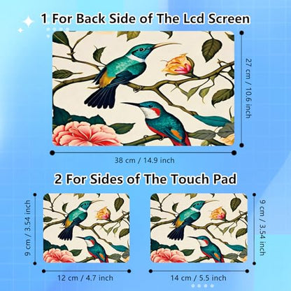 Universal Laptop Skin Sticker Decal for 11.6”12" 13" 13.3" 14" 15" 15.4" 15.6" Reusable Waterproof Scratch-Scratch Resistant Protective Vinyl Laptop Notebook Skin Stickers - Bird Flowers - color: Bird flowers