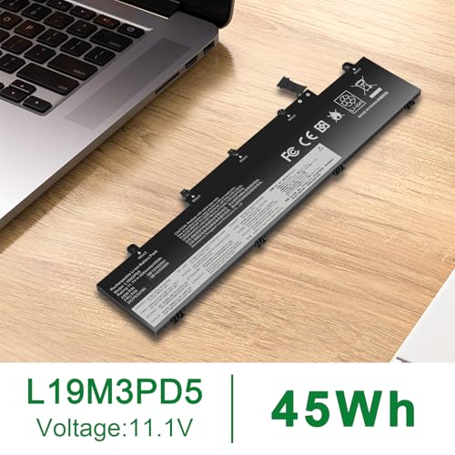 L19M3PD5 L19C3PD5 L19L3PD5 Laptop Battery Compatible with Lenovo Thinkpad E14 Gen 2 20T6 20TA/ E14 Gen 3 20Y7 20YD 20YE/ E15 Gen 2 20T8 20TD,SB10X02597 5B10X02600 L19D3PD5 L20C3PD4 L20D3PD4 L20L3PD4 - size: 11.5*2.91*0.24inch L19M3PD5