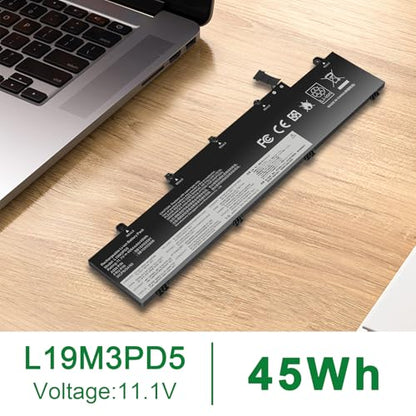 L19M3PD5 L19C3PD5 L19L3PD5 Laptop Battery Compatible with Lenovo Thinkpad E14 Gen 2 20T6 20TA/ E14 Gen 3 20Y7 20YD 20YE/ E15 Gen 2 20T8 20TD,SB10X02597 5B10X02600 L19D3PD5 L20C3PD4 L20D3PD4 L20L3PD4 - size: 11.5*2.91*0.24inch L19M3PD5