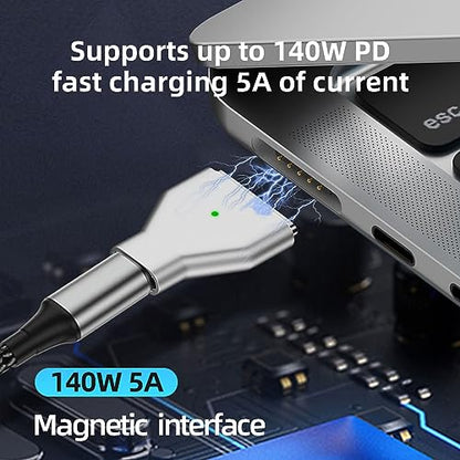 USB C to Magnetic 3 140W Charging Adapter Safe 3 Compatible with MacBook Pro 2023 (M2, 14/16 inch), MacBook Air 2022 (M2), MacBook Pro 2021 (M1, 14/16 inch) with 240W USB C Cable (1.5M) - size: Magnetic 3