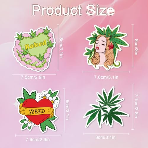 Weed Plant Stickers for Adults - 100 Pcs Green Leaves Trippy Water Bottle Stickers, 420 Waterproof Vinyl Scrapbook Decals for Laptop Journaling - style: Weed Plant