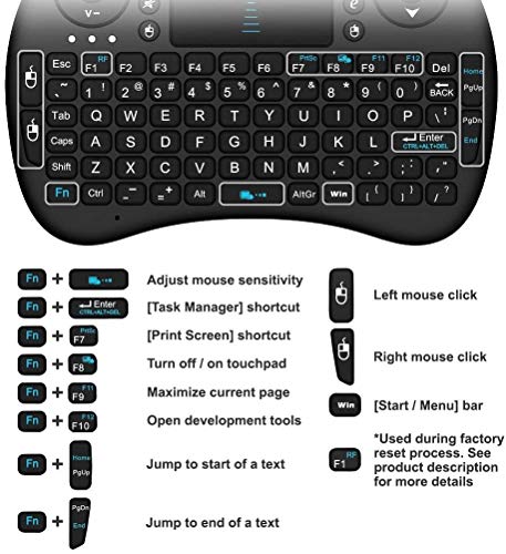 Rii? 2.4GHz Mini Wireless Touchpad Keyboard With Mouse For PC/PAD/360XBox/PS3/Google Android TV Box/HTPC/IPTV,(Control Distance up to 15M)
