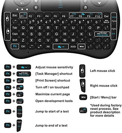 Rii? 2.4GHz Mini Wireless Touchpad Keyboard With Mouse For PC/PAD/360XBox/PS3/Google Android TV Box/HTPC/IPTV,(Control Distance up to 15M)