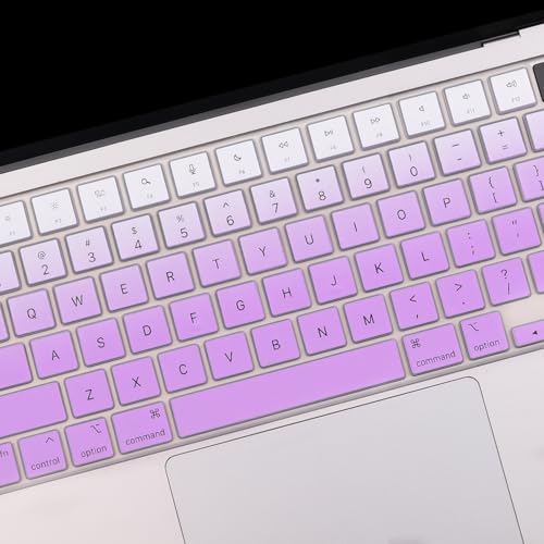 2 Pack Keyboard Cover for 2026 MacBook Neo 13" (Touch ID) & MacBook Pro 14"/16" M5-M1 Pro/Max, M5-M2 & MacBook Air 13"/15" M5-M1, Keyboard Protective Skin US Layout-Opurple - color: Ombrepurple+TPU