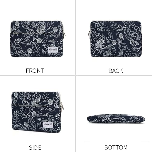 Canvaslife Waterproof Patten Laptop Sleeve 14 inch 14.0 inch Laptop case Bag(Blue Leaves) - color: Blue Leaves, size: 14 inch / 14.0 inch