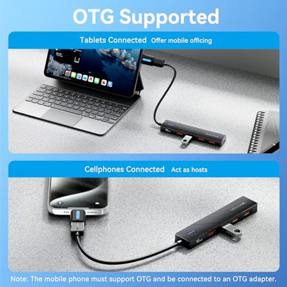 VENTION 10Gbps USB 3.2 Hub, USB Hub with 4 USB A 3.2 Ports, USB 3.2 Gen 2 Splitter USB Expander for Chromebook Surface Pro 3 iMac PS4 Laptop Xbox Flash Drive - size: 0.5FT, style: USB 3.2 10Gbps