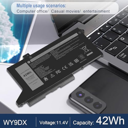 Futurebatt WY9DX Laptop Battery Replacement for Dell Latitude 5420 5520 Precision 15 3560 Dell P137G P137G001 P104F P104F001 Series RJ40G 01K2CF 075X16 0WK3F1 0M3KCN 005R42 11.4V 3500mAh 3-Cells - size: WY9DX