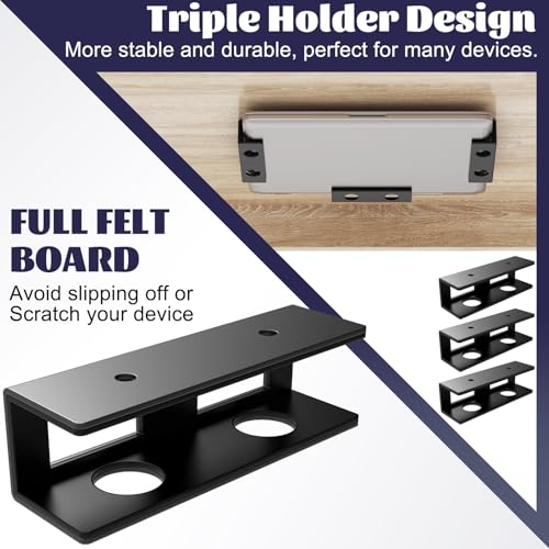 3pcs Under Desk Laptop Mount Under Desk Laptop Holder | With Anti-Scratch Felt Board Laptop Under Desk Mount for Laptops, Mac Mini, Macbook, Keyboard,Tablet Kitchen