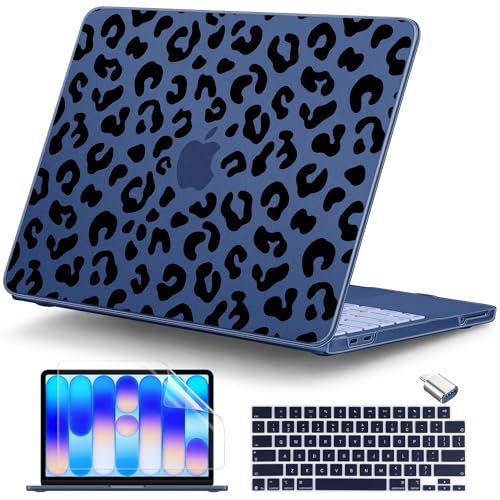 for MacBook Neo 13 inch Case 2026 (Model A3404), Artistic Leopard Pattern Ultra Slim Frosted Matte Hard Shell, Anti-Scratch & Fingerprint Resistant Cover, Leopard Indigo - color: Leopard Indigo