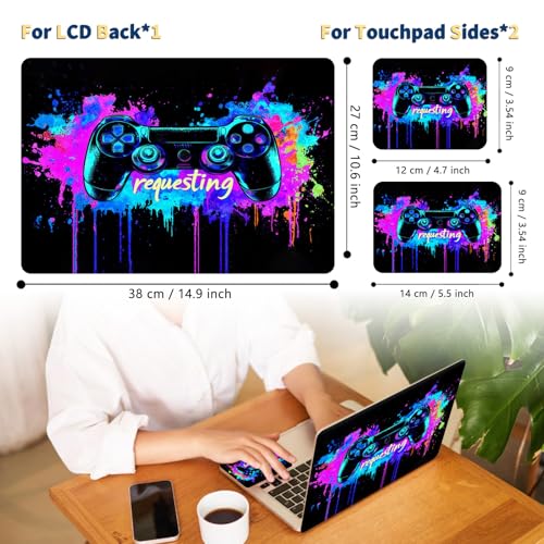 Universal Laptop Skin for 13-16 Inch Laptops,Vinyl Protective Sticker Decal,Easy DIY Trim-to-Fit for HP/Dell/MacBook,Bubble-Free & Removable,Game Controller - color: Game Controller