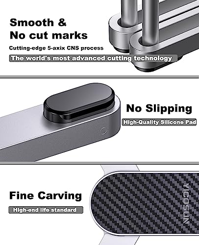 YICOSUN New Concept Laptop Stand - Adjustable Ergonomic Aluminum Riser for MacBook Pro/Air up to 15.6” - Foldable & Portable Computer Stand for Desk, Students, Office, Travel, Gaming - Silver - color: Silver