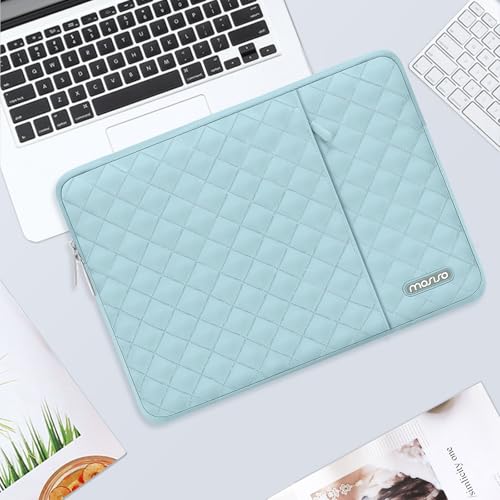 MOSISO Laptop Case 13.3 inch, 13-13.3 inch Laptop Sleeve, Ice Blue | Compatible with MacBook Neo/Air 13.6/Pro 13/Pro 14, HP Dell ASUS Lenovo, Square Quilted Vertical Bag with Pocket&Small Case - color: Ice Blue, size: 13.3 inch