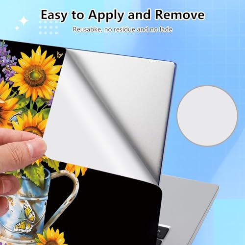 Universal Laptop Skin Sticker Decal for 11.6”12" 13" 13.3" 14" 15" 15.4" 15.6" Reusable Waterproof Scratch-Scratch Resistant Protective Vinyl Laptop Notebook Skin Stickers - Sunflower & Butterfly - color: Sunflower & Butterfly