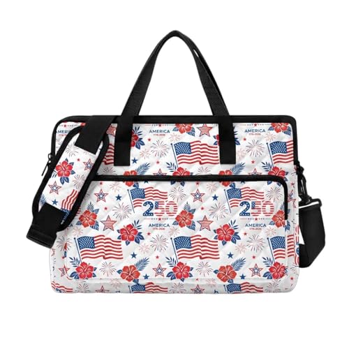 Laptop Sleeve, Laptop Cover with Adjustable Strap Computer Bag Tablet Notebook Sleeves Handbag Messenger Briefcase - color: Usa 250th Birthday Design