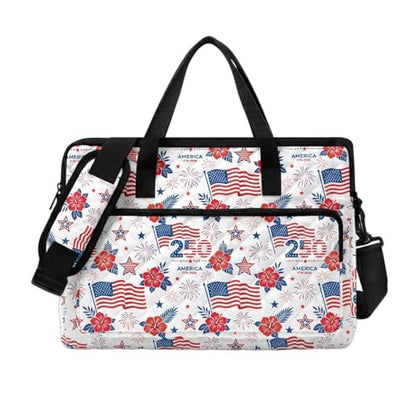 Laptop Sleeve, Laptop Cover with Adjustable Strap Computer Bag Tablet Notebook Sleeves Handbag Messenger Briefcase - color: Usa 250th Birthday Design