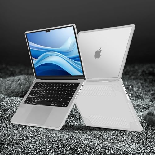 MOSISO Compatible with MacBook Pro 14 inch Case M5 M4 M3 M2 M1 2026-2021 | 4 in 1 Kit Shock-Absorbing Shell with Fold stent, A3427 A3426 A3434 A3112 A3185 A3401 A2918 A2992 A2779 A2442, Matte Clear - color: Matte Clear