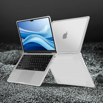 MOSISO Compatible with MacBook Pro 14 inch Case M5 M4 M3 M2 M1 2026-2021 | 4 in 1 Kit Shock-Absorbing Shell with Fold stent, A3427 A3426 A3434 A3112 A3185 A3401 A2918 A2992 A2779 A2442, Matte Clear - color: Matte Clear