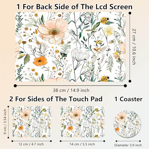 Laptop Skin Sticker Decal 15.6 Inch,12 13 13.3 14 15 15.6 in Laptop Netbook Skins for Notebook,Art Decal Removable Waterproof Scratch Resistant,Universal Vinyl Cover,Flower Plant - color: Flower Plant