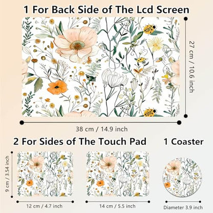 Laptop Skin Sticker Decal 15.6 Inch,12 13 13.3 14 15 15.6 in Laptop Netbook Skins for Notebook,Art Decal Removable Waterproof Scratch Resistant,Universal Vinyl Cover,Flower Plant - color: Flower Plant