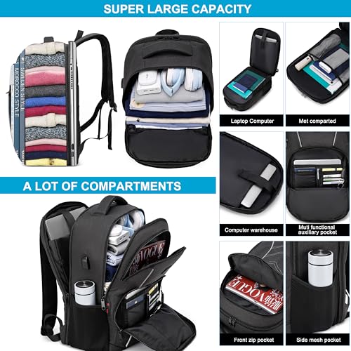 CAFELE TSA Friendly Flight Approved Business Backpack, Water-resistant Lightweight School Rucksack, Durable Large Weekender Bag Daypack (Grey, 17.3 Inch) - color: Grey