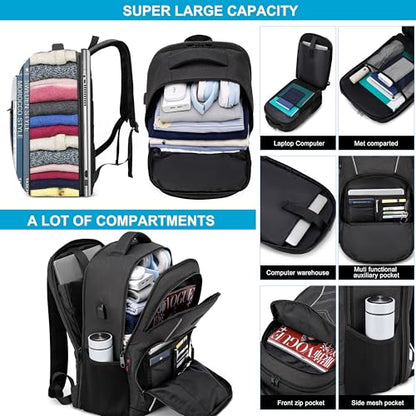 CAFELE TSA Friendly Flight Approved Business Backpack, Water-resistant Lightweight School Rucksack, Durable Large Weekender Bag Daypack (Grey, 17.3 Inch) - color: Grey