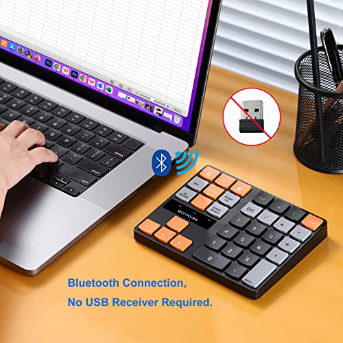 SurnQiee Bluetooth Numeric Keypad, Wireless Number Pad 35-Keys Financial Accounting Rechargeable Number Keyboard for Laptop Desktop, PC, Notebook - color: 35 keys - Bluetooth