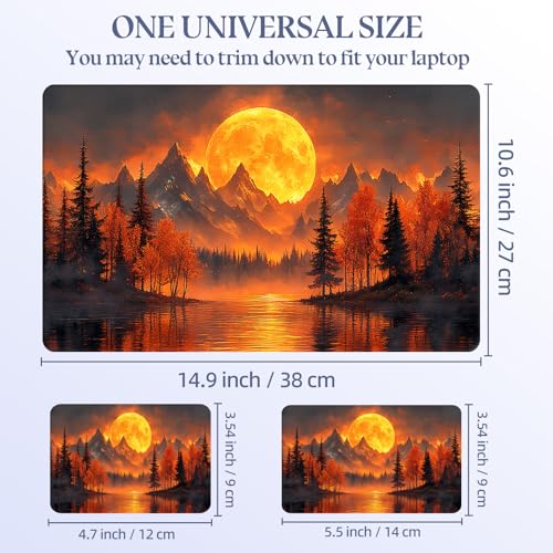 Universal Laptop Skin Sticker Decal,15.6 Inch Laptop Vinyl Cover for 13" 14" 15.6" Laptop,Scratch-Resistant Waterproof Protector Wrap,Reusable with Wrist Pads,Moonlit Mountain Lake - color: Moonlit Mountain Lake