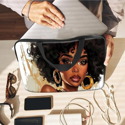 14" 15" Laptop Handle Bag Computer Bag,14.2" 15.4 inch Pouch Holder Notebook Sleeve Cover Compatible for Dell,Lenovo,Toshiba HP, Asus Notebook Messenger Briefcase-Girl with short hair - color: Girl With Short Hair