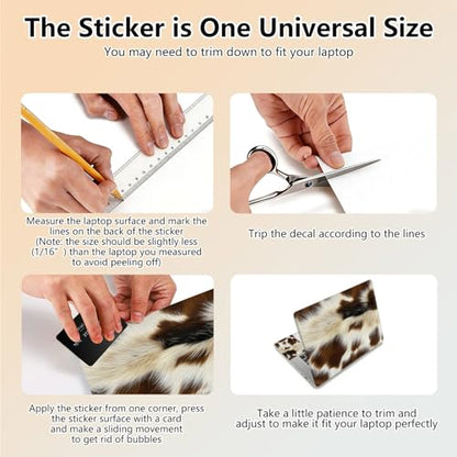 Laptop Skin Sticker Decal 15.6 Inch,12 13 13.3 14 15 15.6 in Laptop Netbook Skins for Notebook,Art Decal Removable Waterproof Scratch Resistant,Universal Vinyl Cover,Brown White Fur Print - color: Brown White Fur Print