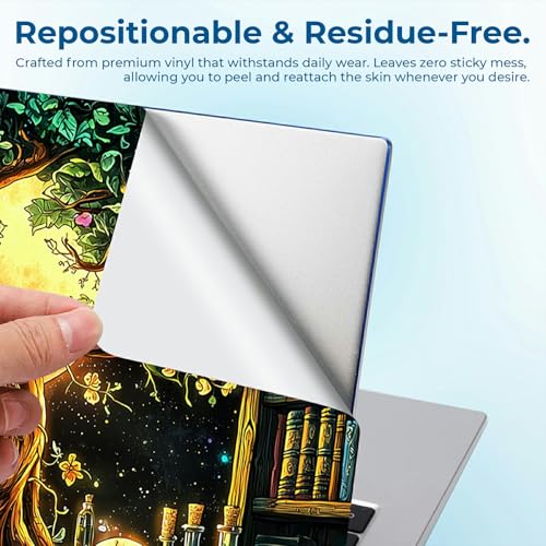 Reusable Universal Laptop Skin Sticker, Cut to Fit for 11.6–15.6 Inch Laptops, Waterproof Protective Film, No-Residue - Magic Tree - color: Magic Tree